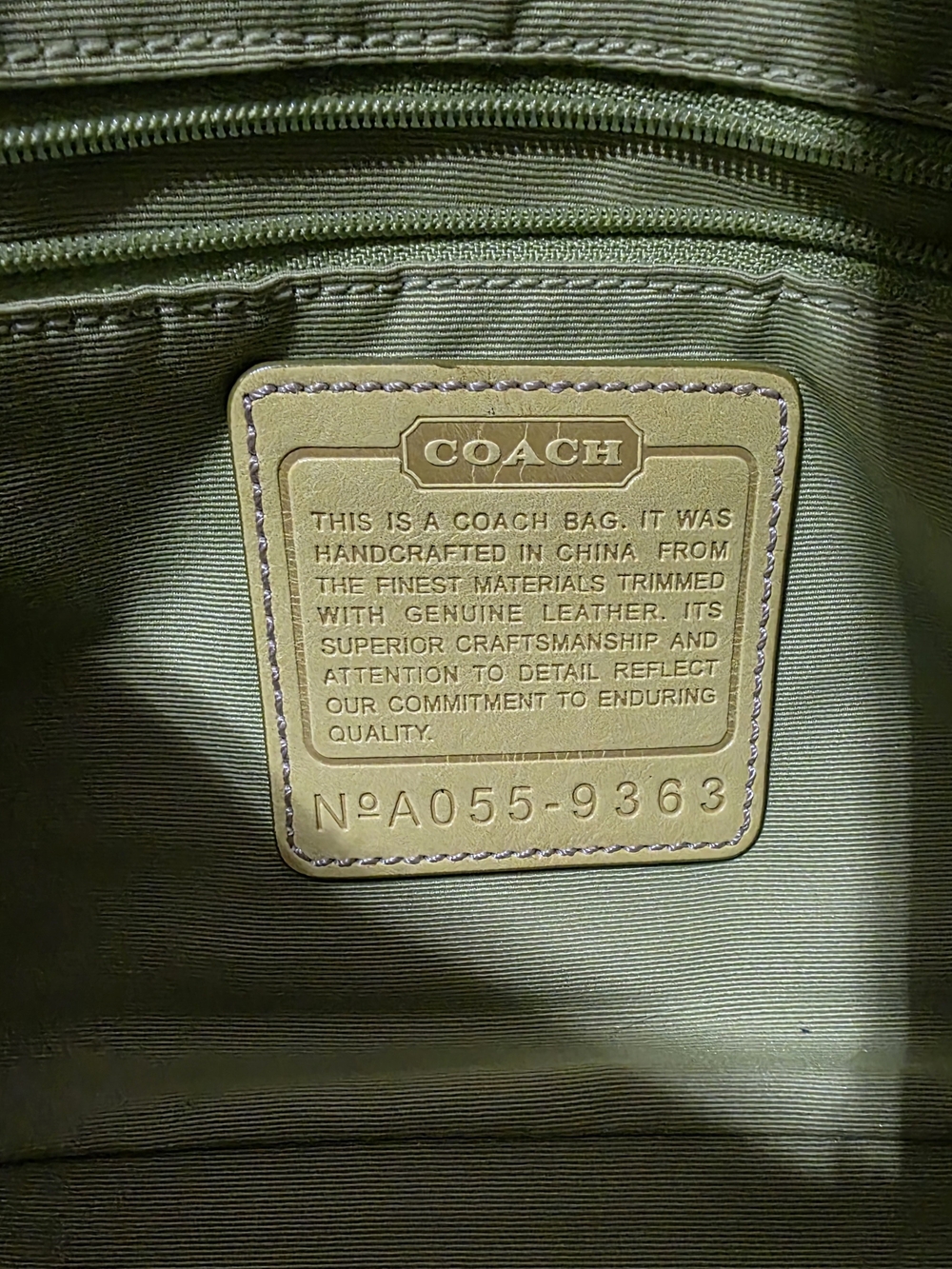 Coach Signature Jacquard Shoulder Bag in Chartreuse with Tassel - Picture 10 of 13